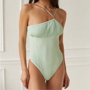 Urban Outfitters Out From Under Sage Smocked Woman’s Bodysuit